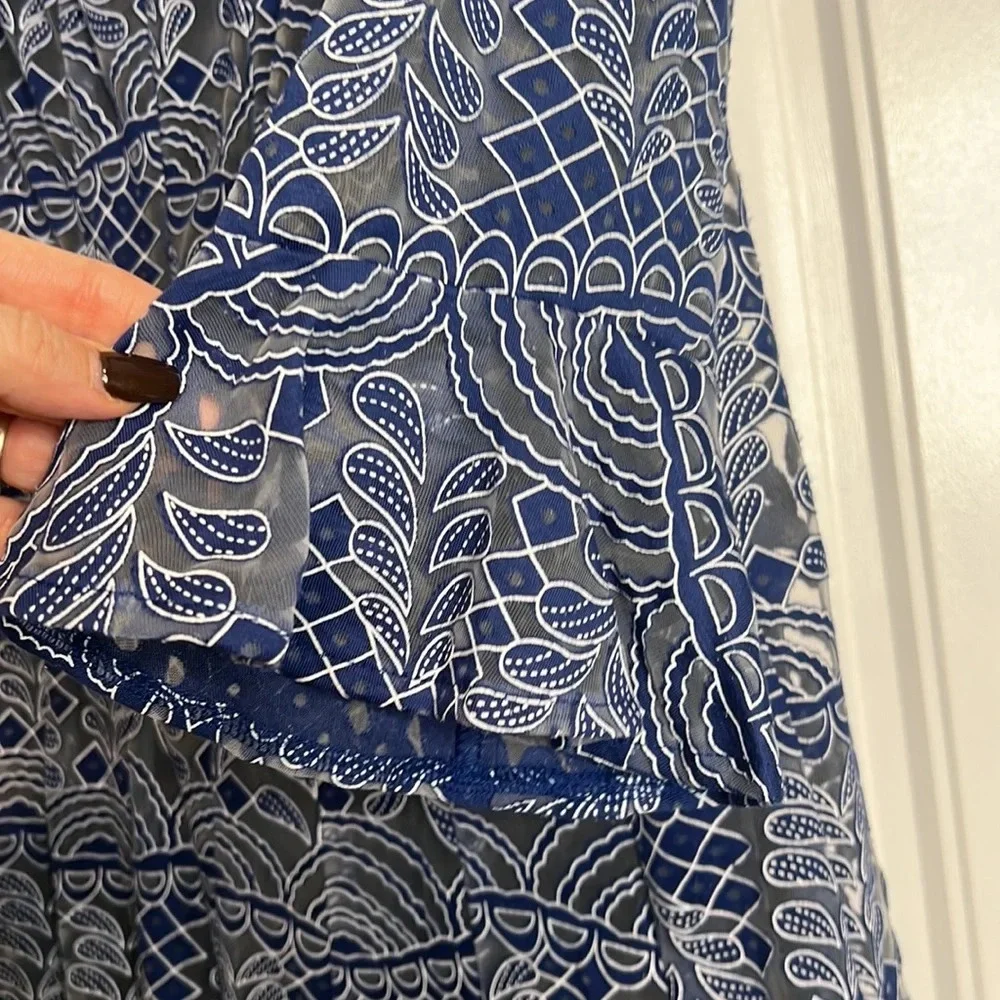 Rabbit Rabbit Rabbit Blue Burnout 3/4 Sleeve‎ Dress. Size 12. NWT. - Picture 7 of 12